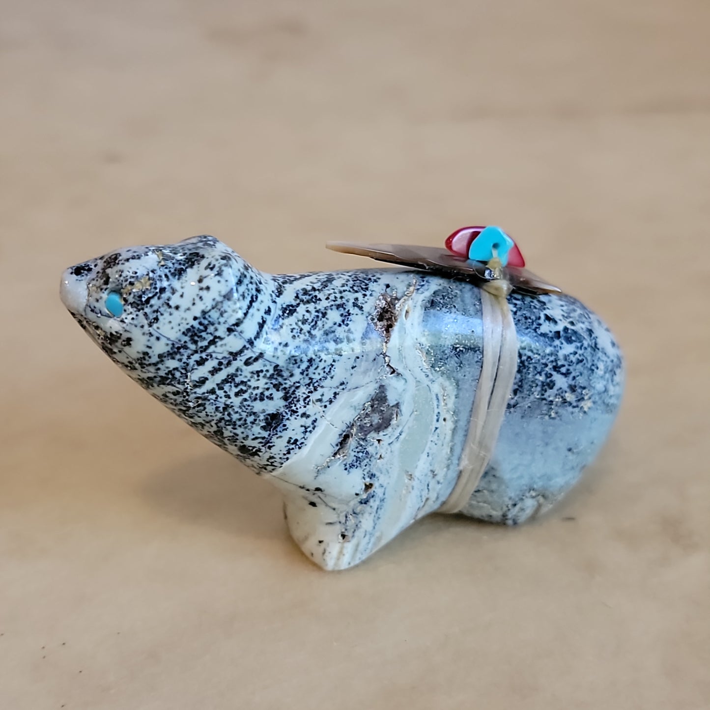 Evalena Boone Zuni Fetish Sitting Serpentine Bear