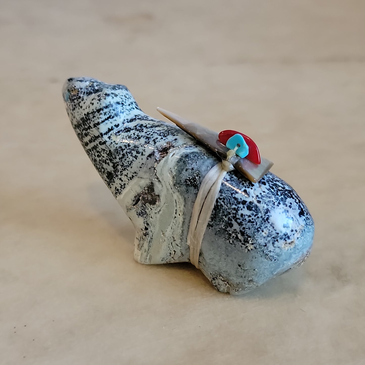 Evalena Boone Zuni Fetish Sitting Serpentine Bear