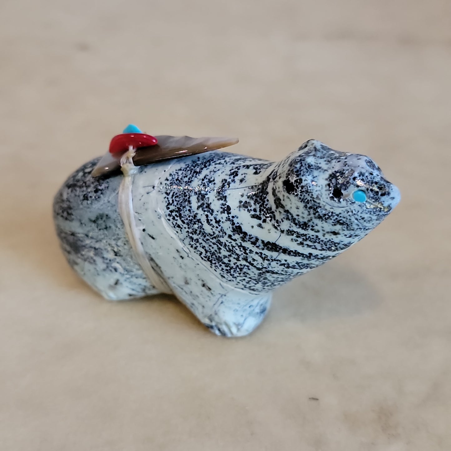 Evalena Boone Zuni Fetish Sitting Serpentine Bear