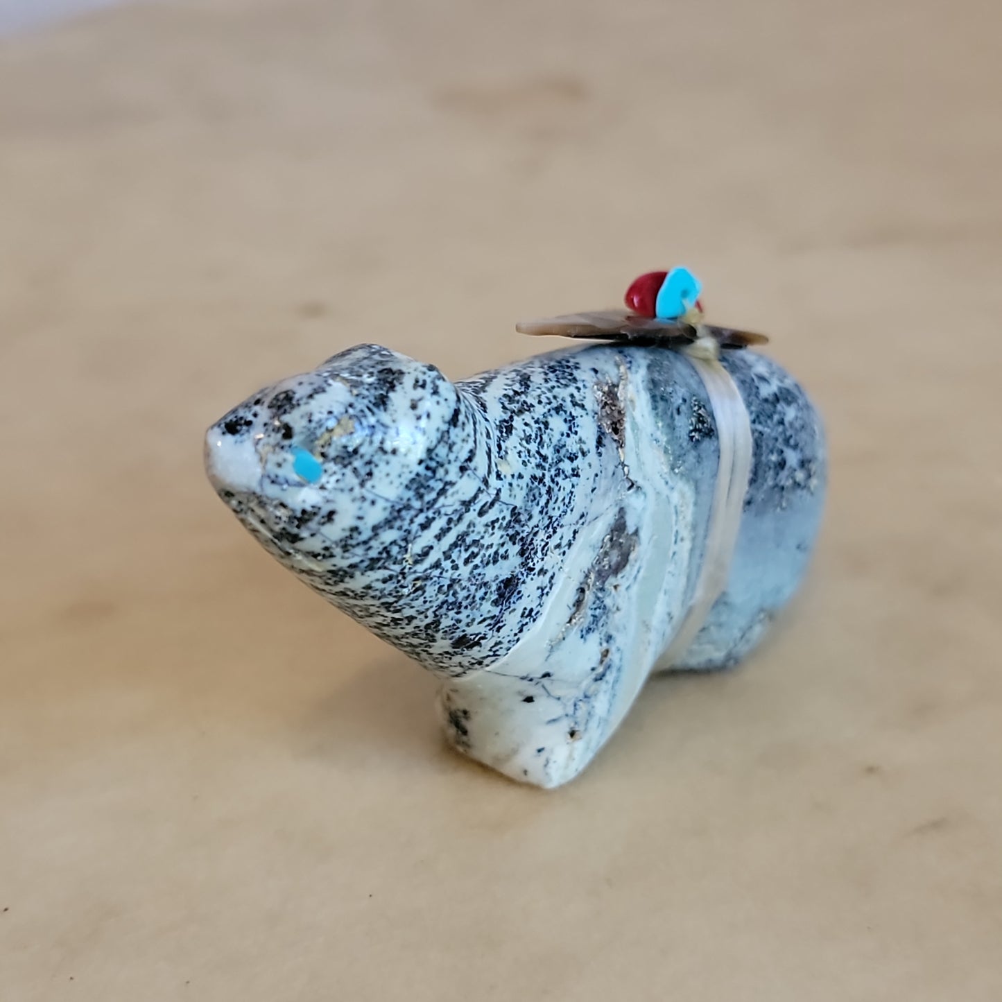 Evalena Boone Zuni Fetish Sitting Serpentine Bear