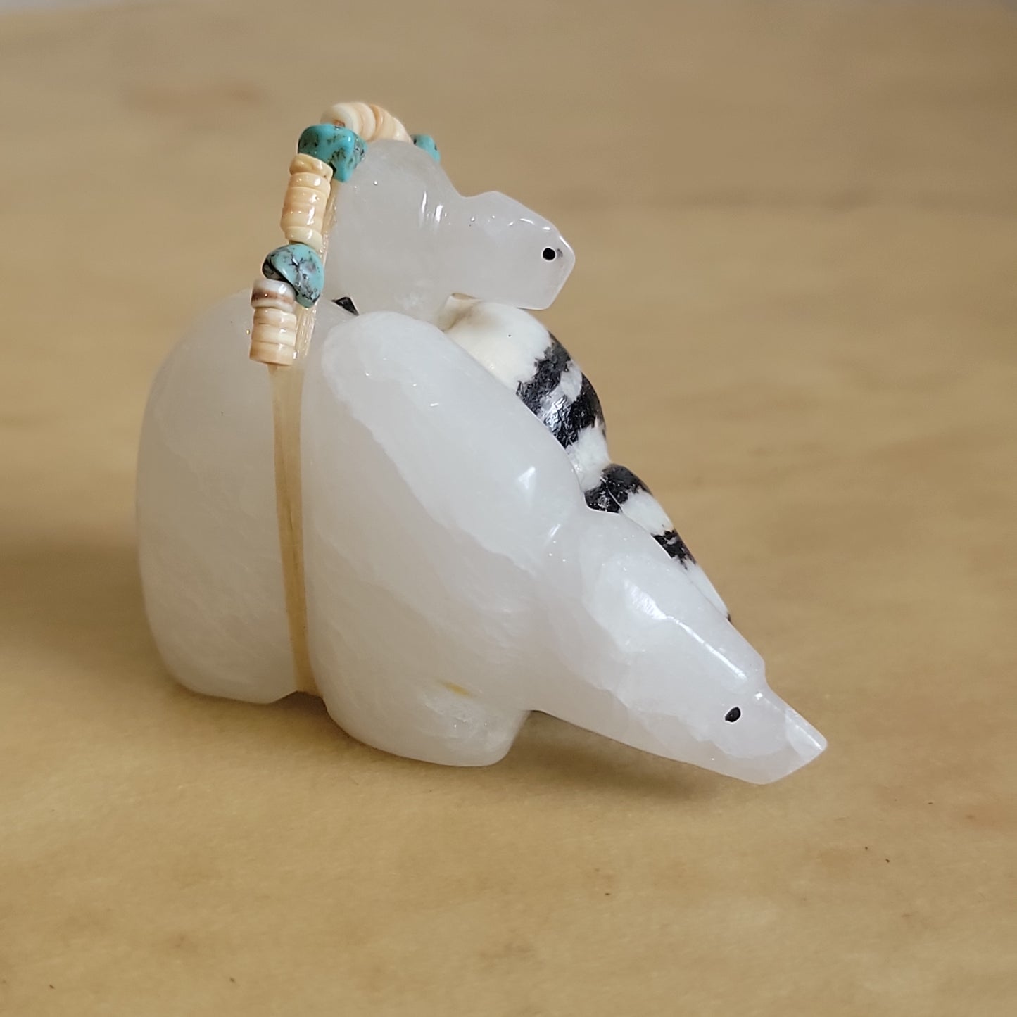 Triple Stacked and Bundled Zuni Fetish Bear Family