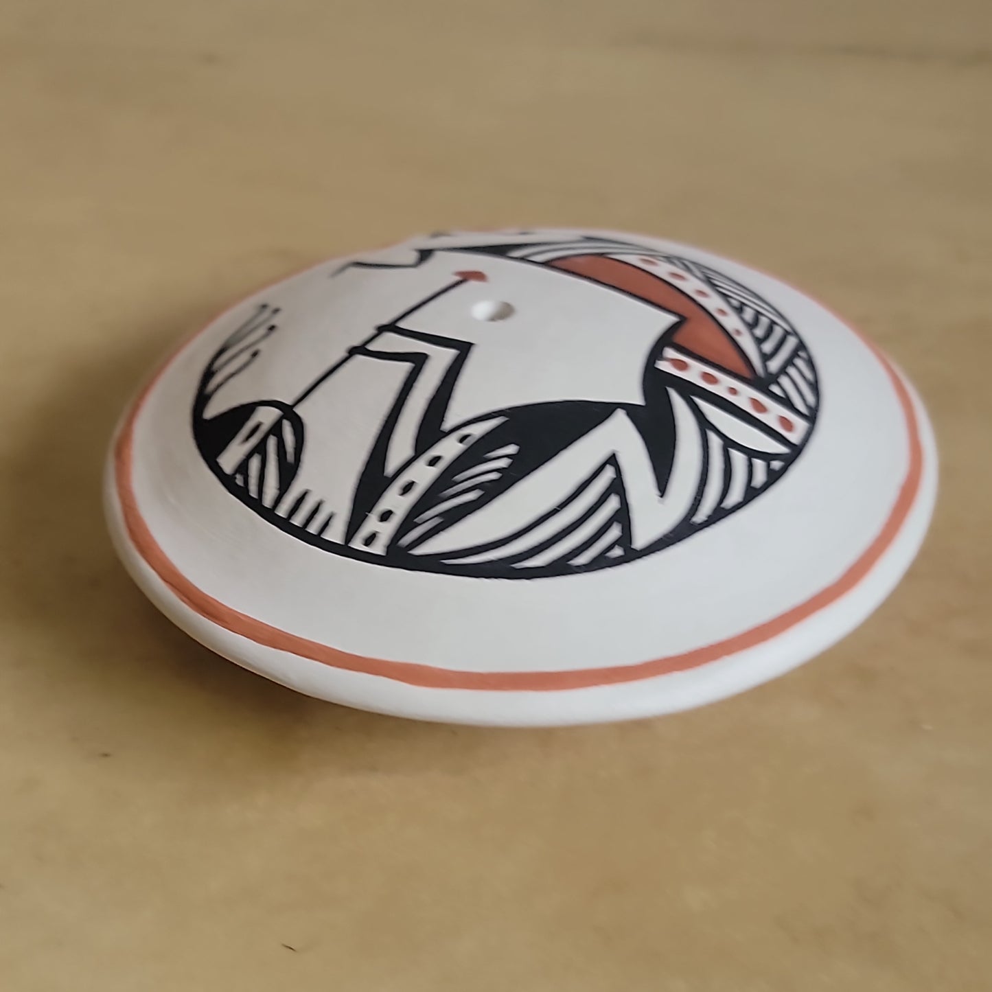 Bear Routzen Kokopelli Acoma Pueblo Pottery Seedbowl