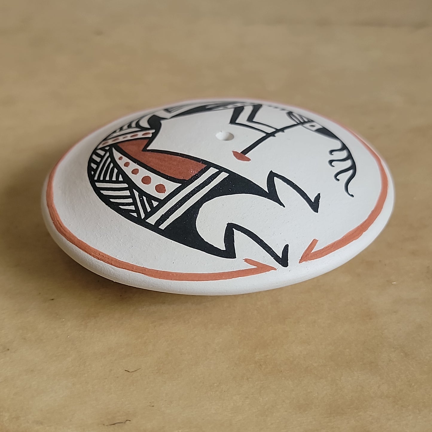 Bear Routzen Kokopelli Acoma Pueblo Pottery Seedbowl