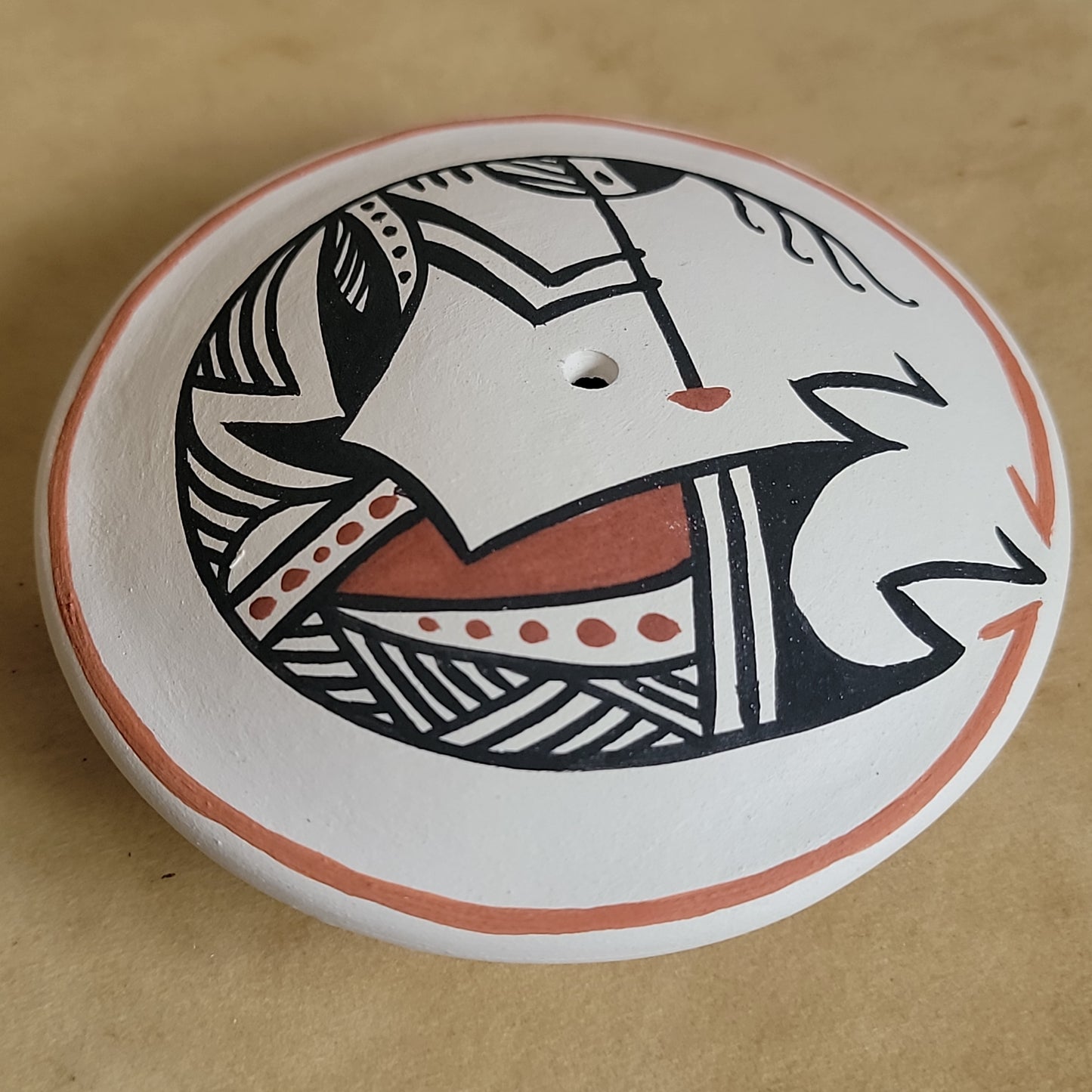 Bear Routzen Kokopelli Acoma Pueblo Pottery Seedbowl