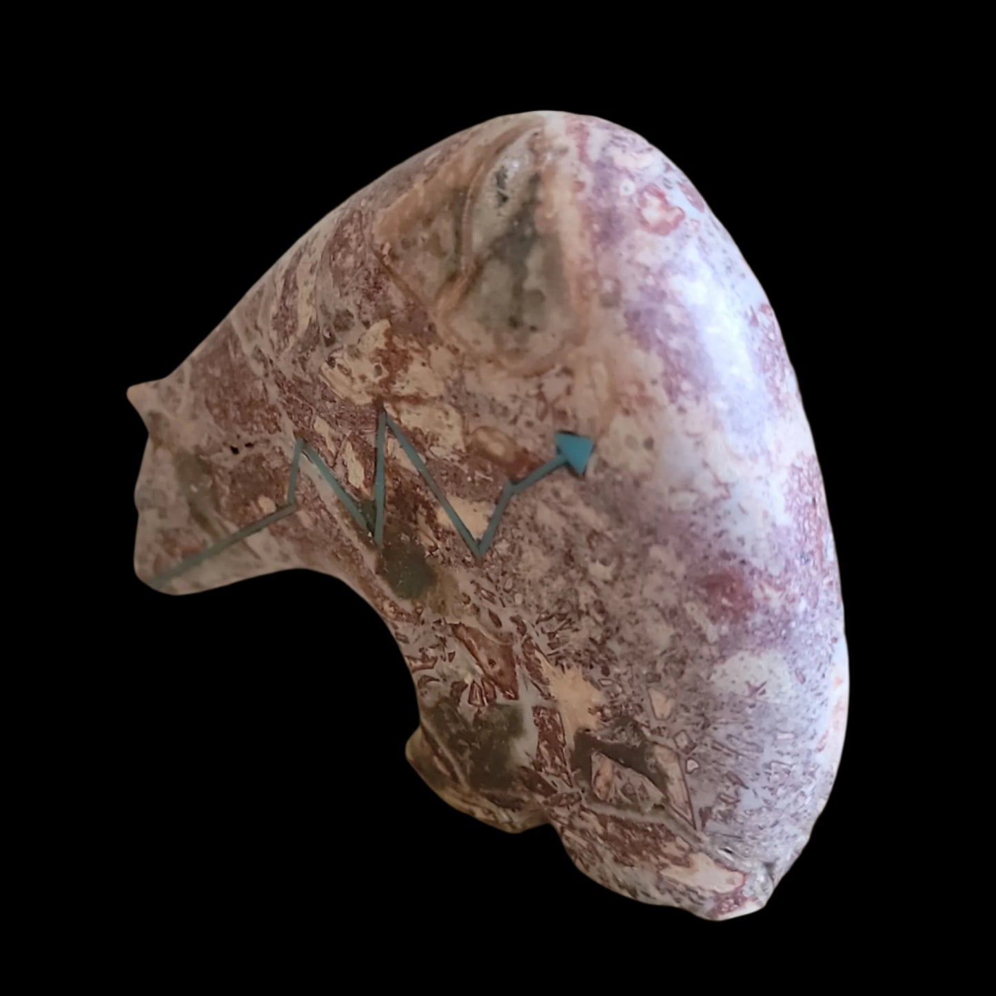 Beautiful Long Necked Jasper Zuni Fetish Medicine Bear