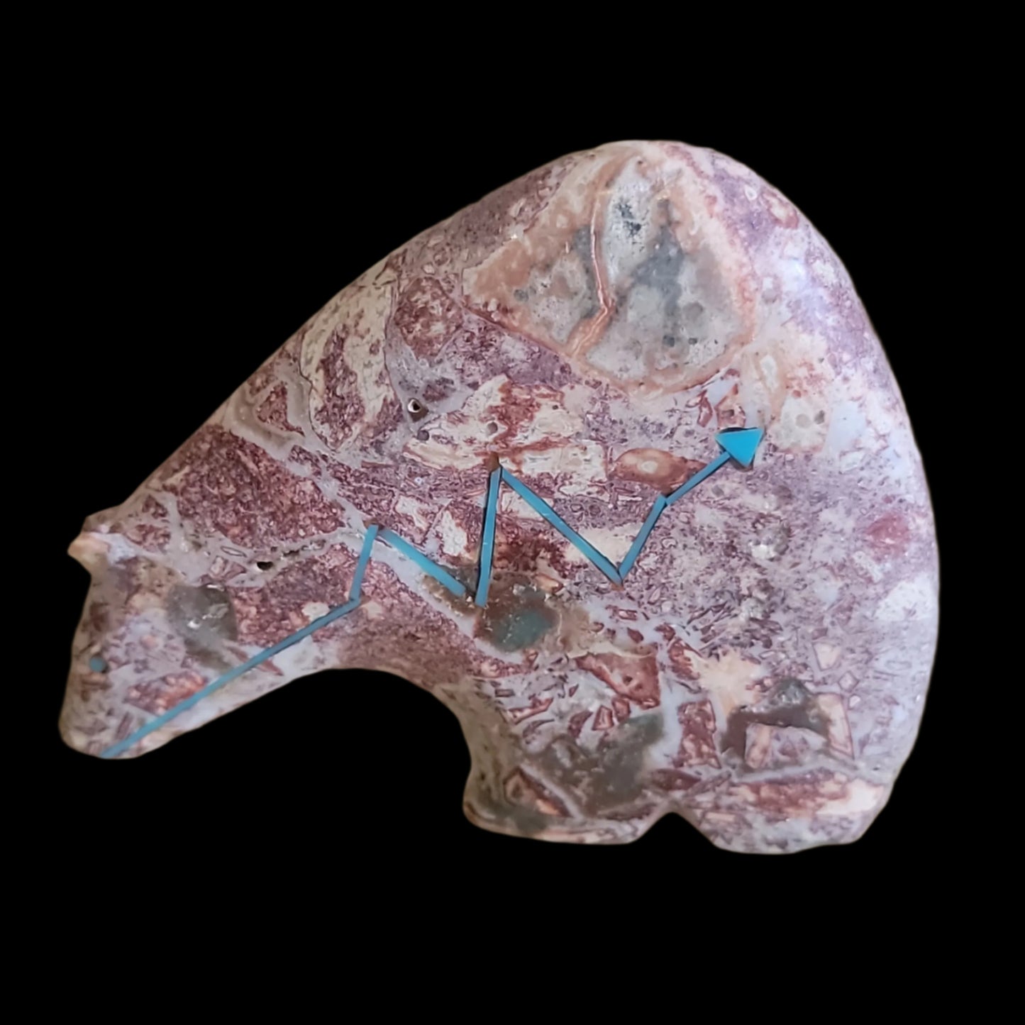 Beautiful Long Necked Jasper Zuni Fetish Medicine Bear