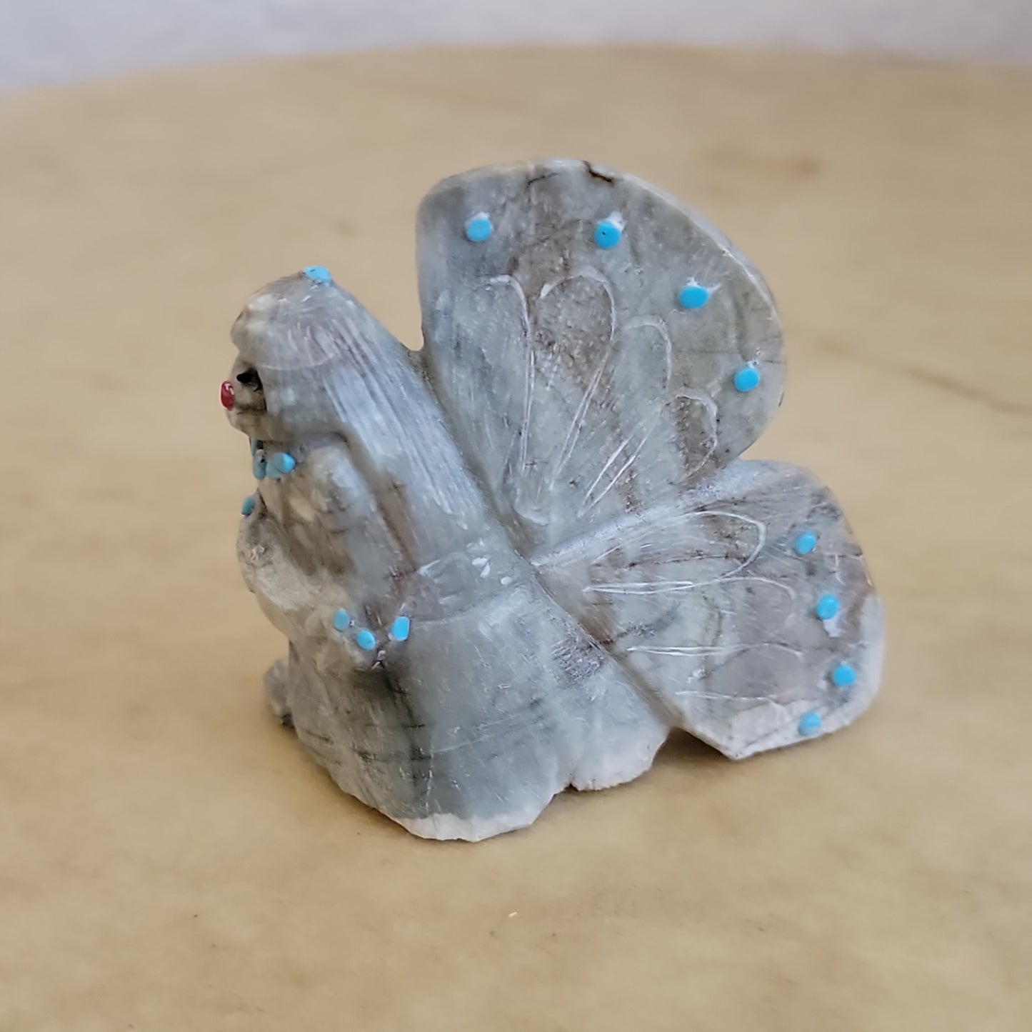 Picasso Marble Zuni Fetish Butterfly Maiden