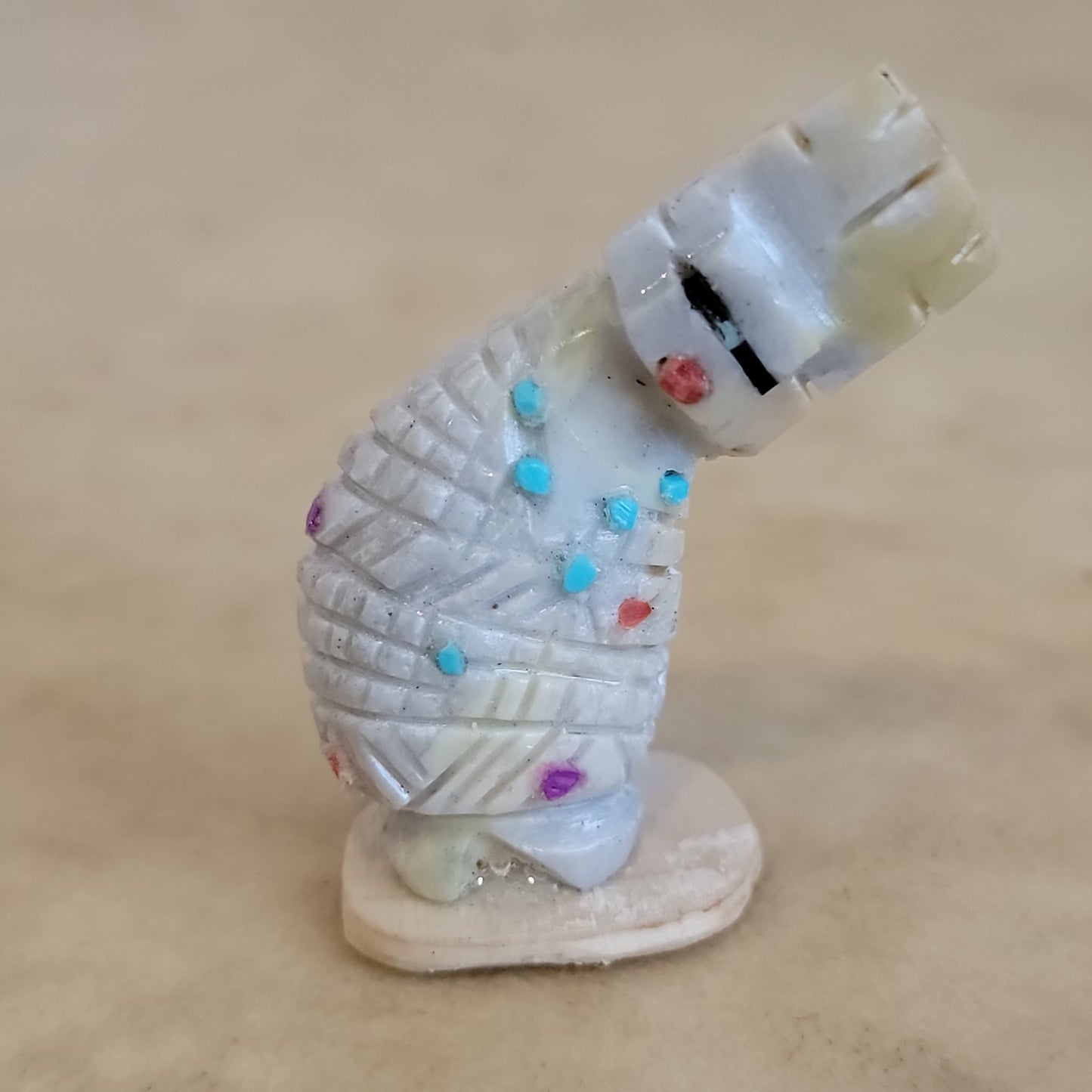 Carl Etsate Leaning Serpentine Corn Maiden Zuni Fetish