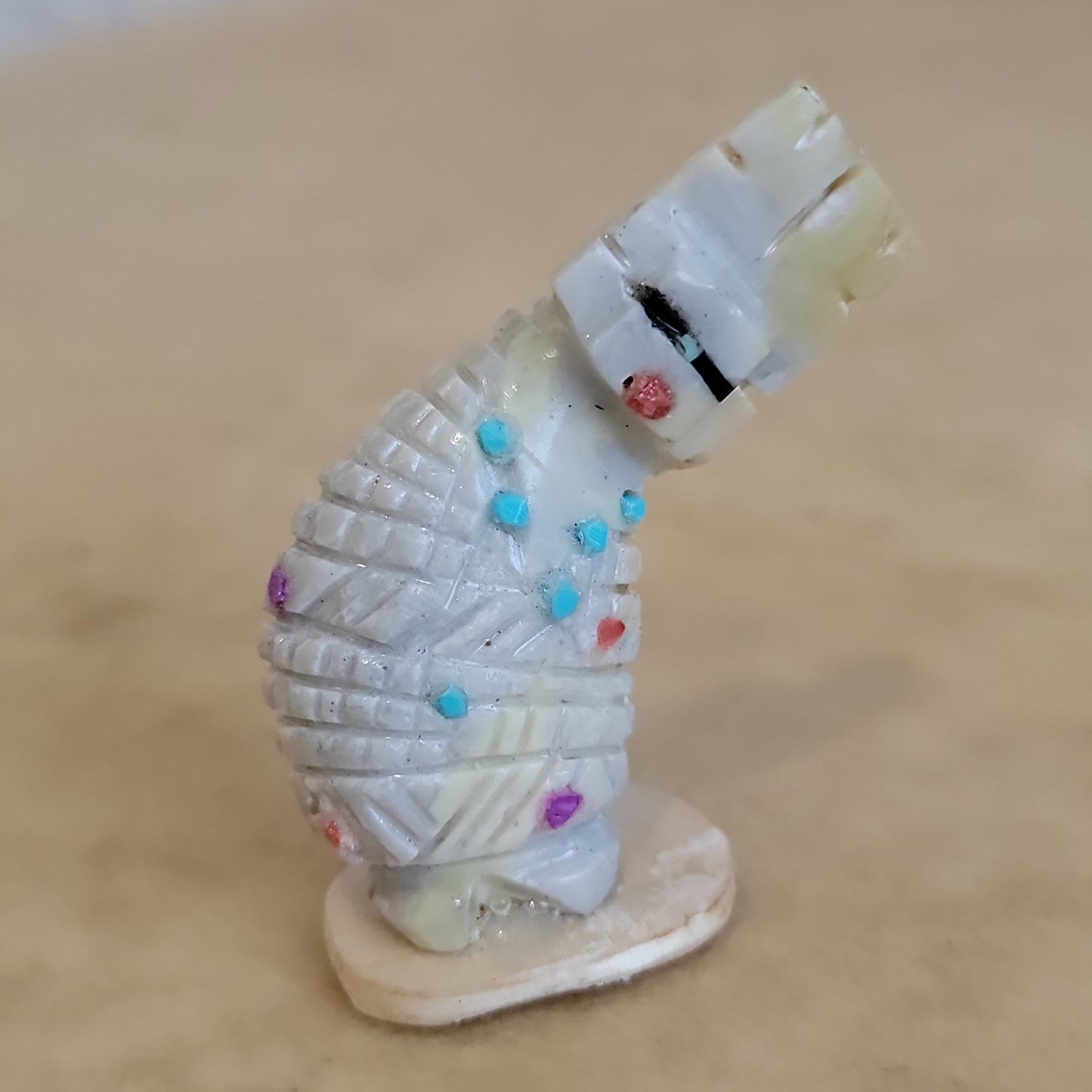 Carl Etsate Leaning Serpentine Corn Maiden Zuni Fetish
