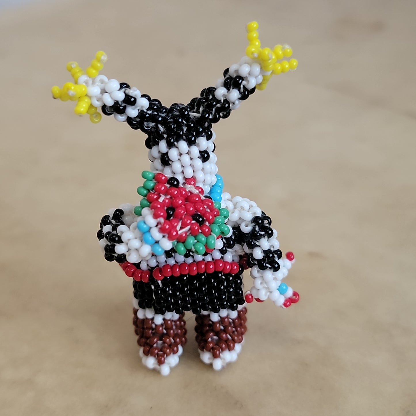 Todd Poncho Fully Beaded Zuni Hano Clown with Watermelon Indian Beadwork