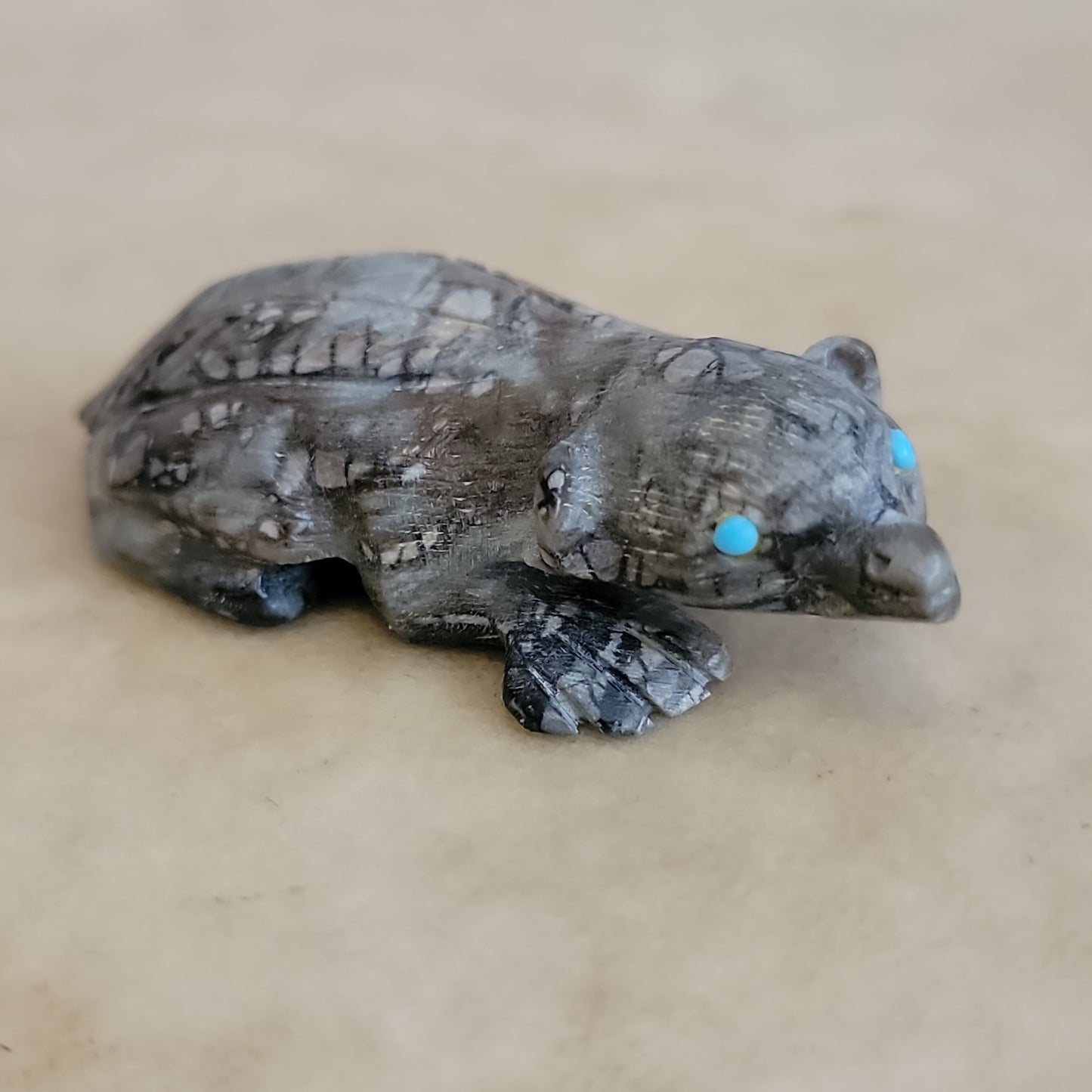 Picasso Marble Fearless Zuni Fetish Badger