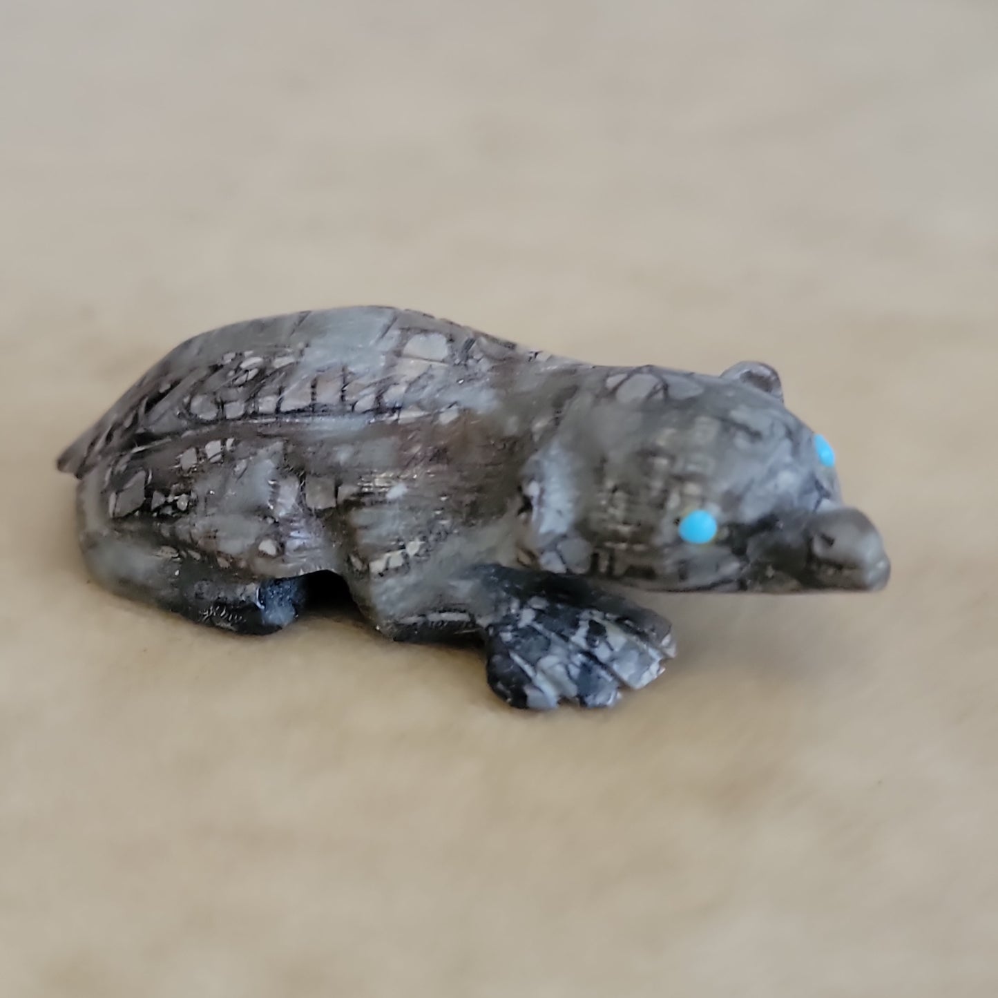 Picasso Marble Fearless Zuni Fetish Badger