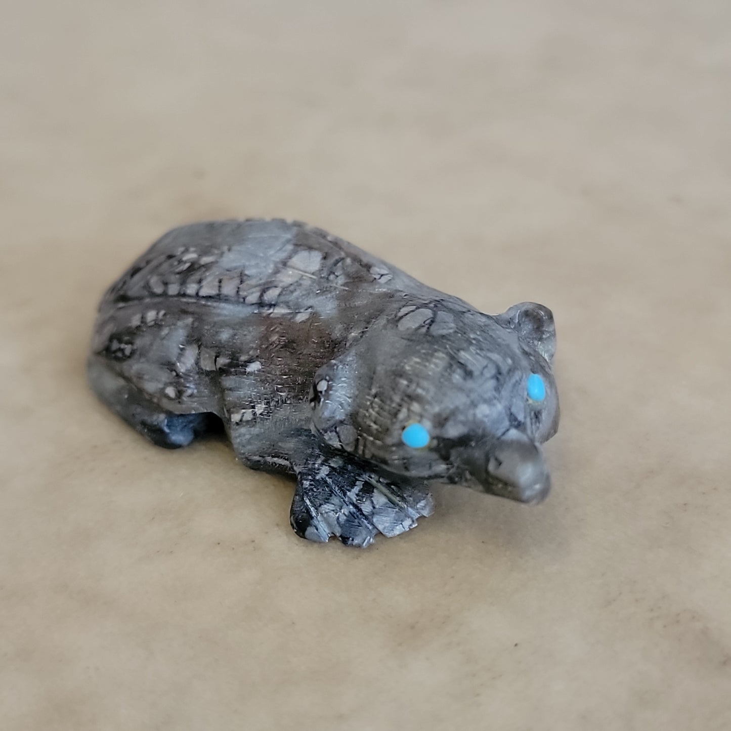 Picasso Marble Fearless Zuni Fetish Badger