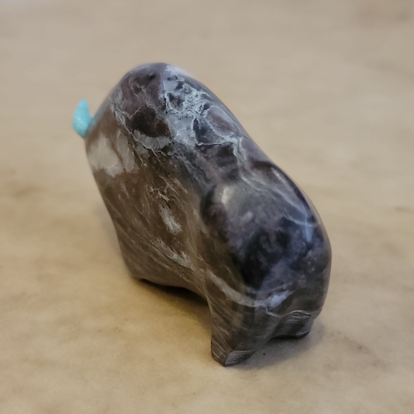 Cloud Marble Zuni Fetish Bison/Buffalo