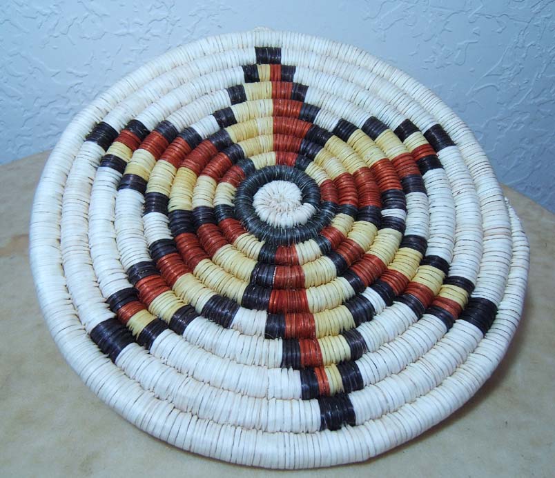 Pat Howesa Hopi Coiled Star Pattern Indian Basket