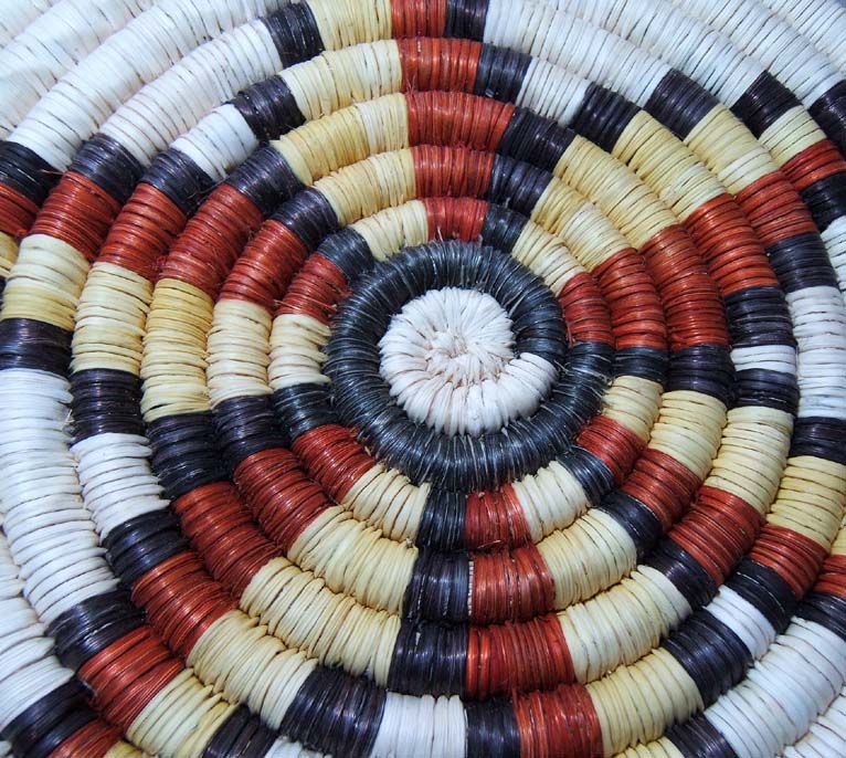 Pat Howesa Hopi Coiled Star Pattern Indian Basket