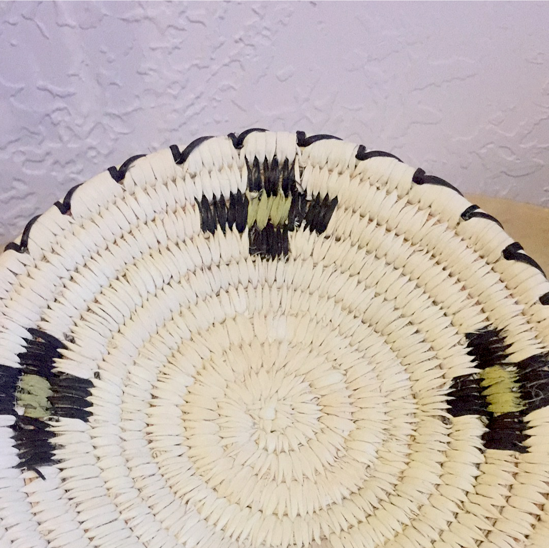 Tohono O’Odham / Papago Coyote Tracks Coiled Basket