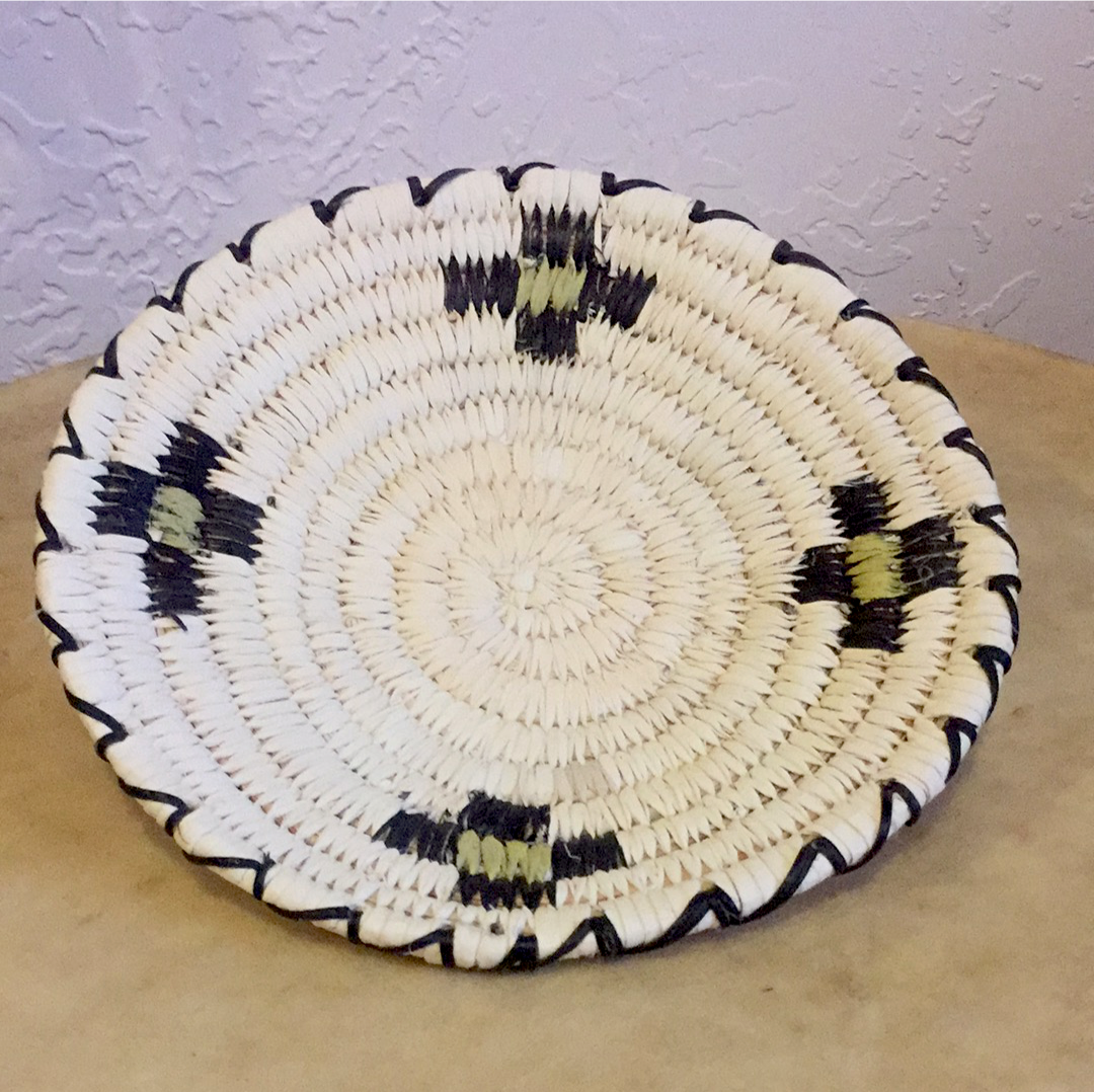 Tohono O’Odham / Papago Coyote Tracks Coiled Basket