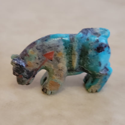 Turquoise Mountain Lion Zuni Fetish