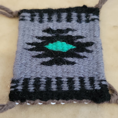 Nancy Johnson Miniature Navjo Rug/Perfect for Zuni Fetish Display