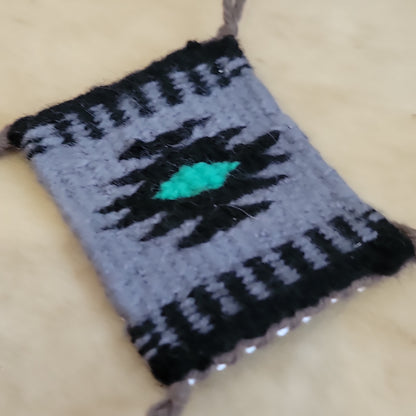 Miniature Navjo Rug/Perfect for Zuni Fetish Display