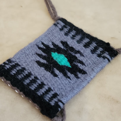 Miniature Navjo Rug/Perfect for Zuni Fetish Display