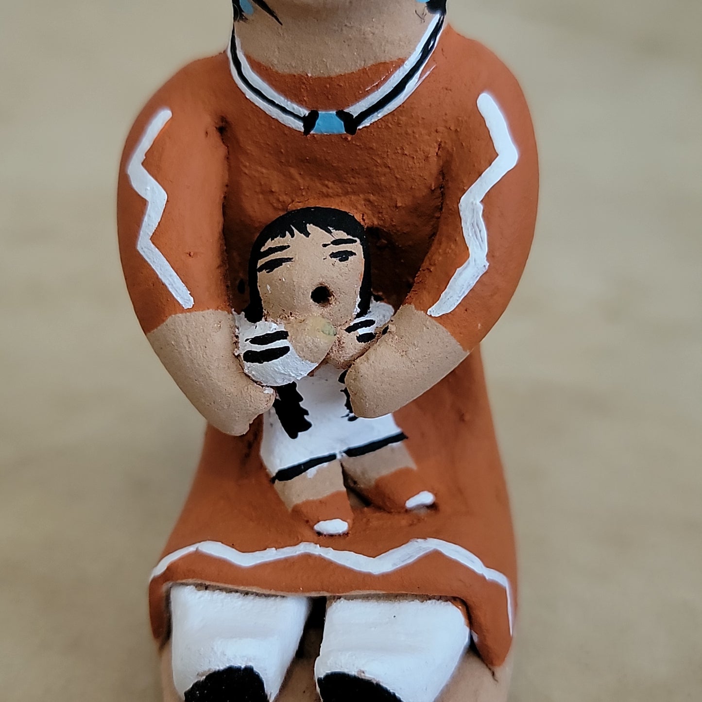 Angie Loretto Jemez Pueblo Pottery Storyteller w/One Child