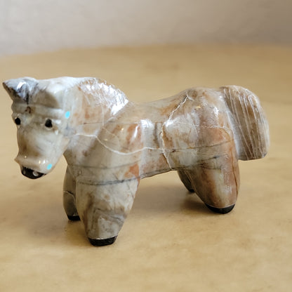 Picasso Marble Healing Horse Zuni Fetish