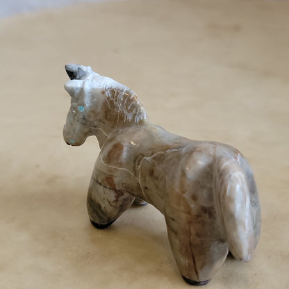 Picasso Marble Healing Horse Zuni Fetish