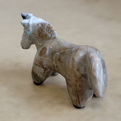 Picasso Marble Healing Horse Zuni Fetish