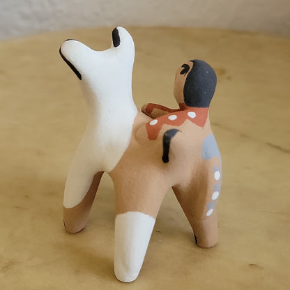 Felicia Fragua Jemez Pueblo Pottery Puppy Dog and Boy