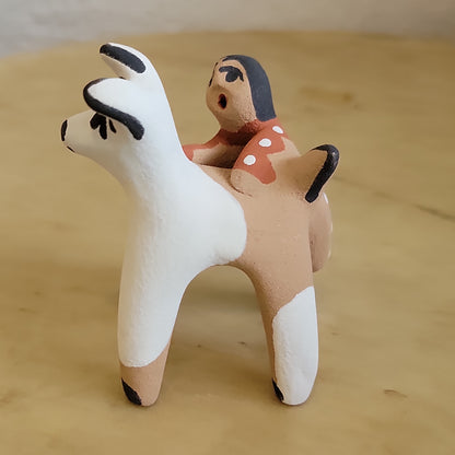 Felicia Fragua Jemez Pueblo Pottery Puppy Dog and Boy