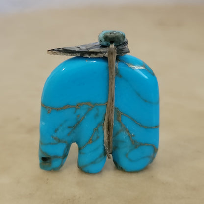 Turquoise/Pyrite Medicine Bear Zuni Fetish