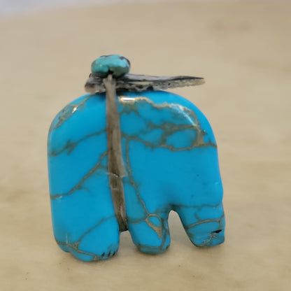 Turquoise/Pyrite Medicine Bear Zuni Fetish