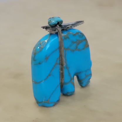 Turquoise/Pyrite Medicine Bear Zuni Fetish