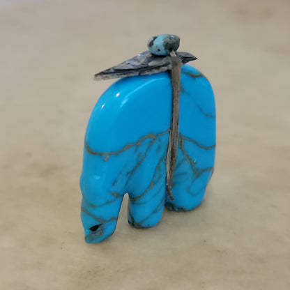 Turquoise/Pyrite Medicine Bear Zuni Fetish