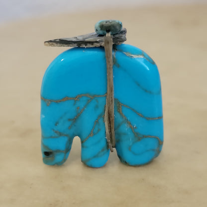 Michael Laweka Turquoise/Pyrite Medicine Bear Zuni Fetish