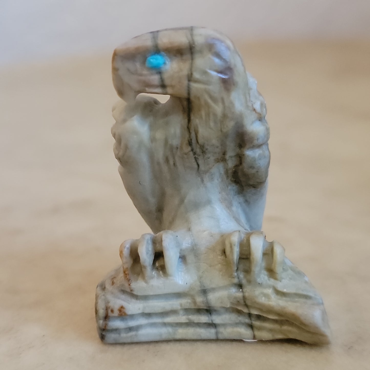 Wilfred Cheama Picasso Marble Noble Eagle Zuni Fetish