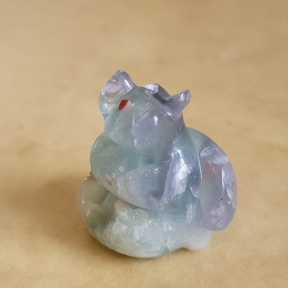 Sitting Rainbow Fluorite  Bear Zuni Fetish