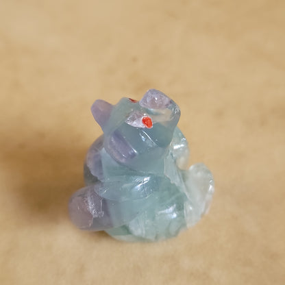 Sitting Rainbow Fluorite  Bear Zuni Fetish