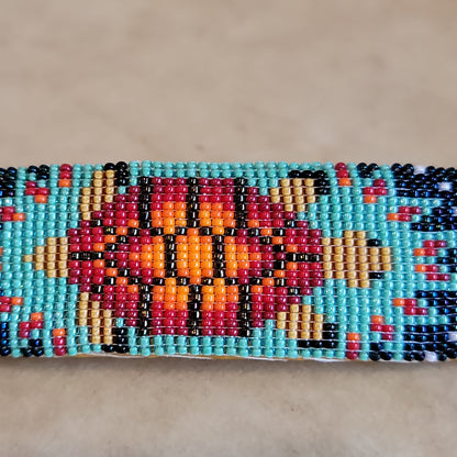 Irene Ashley Navajo Beaded Barrette w/Turtle Pattern Indian Beadwork/Jewelry