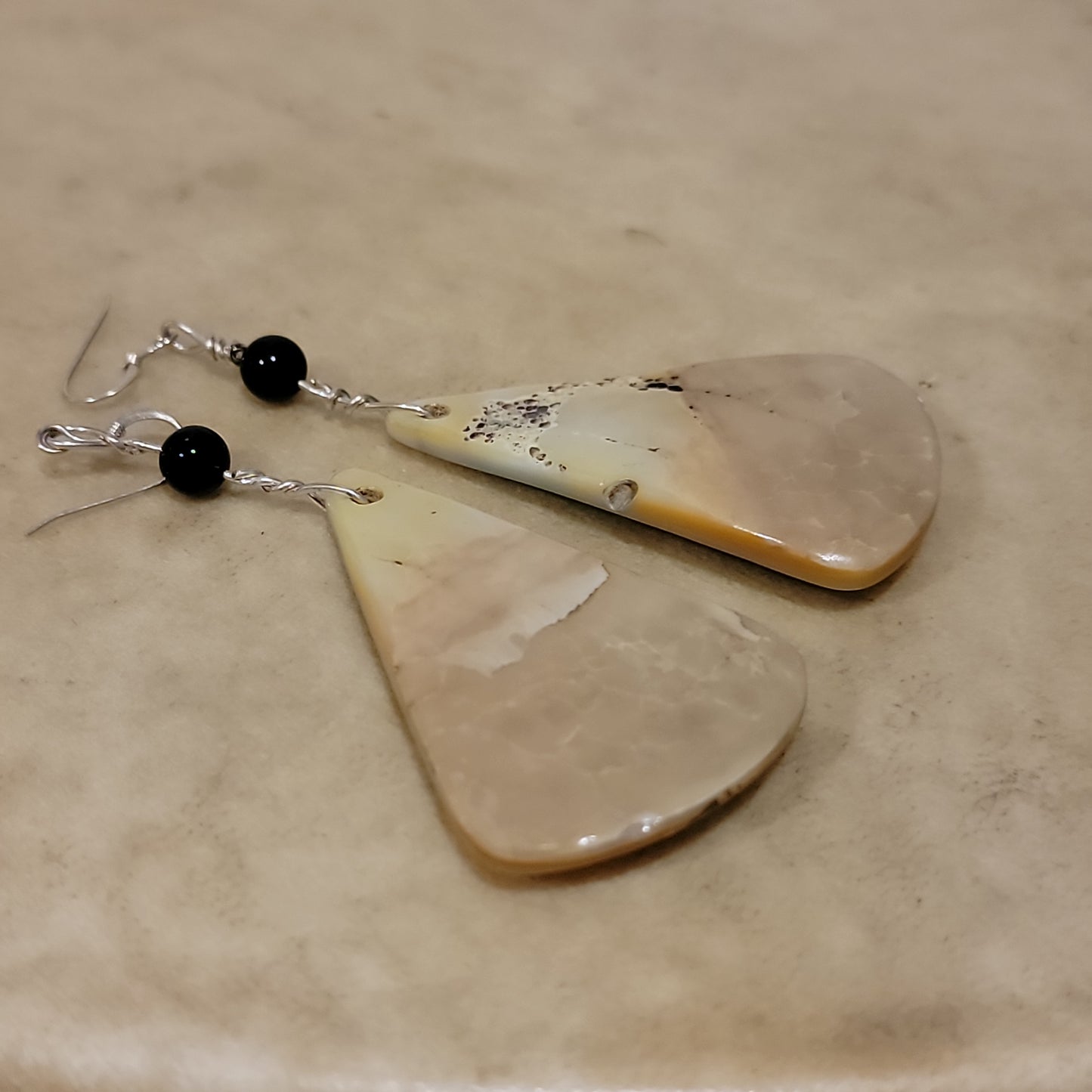 Chad Quandelacy Tear Drop Shaped Mosaic Inlay Zuni Earrings Indian Jewelry