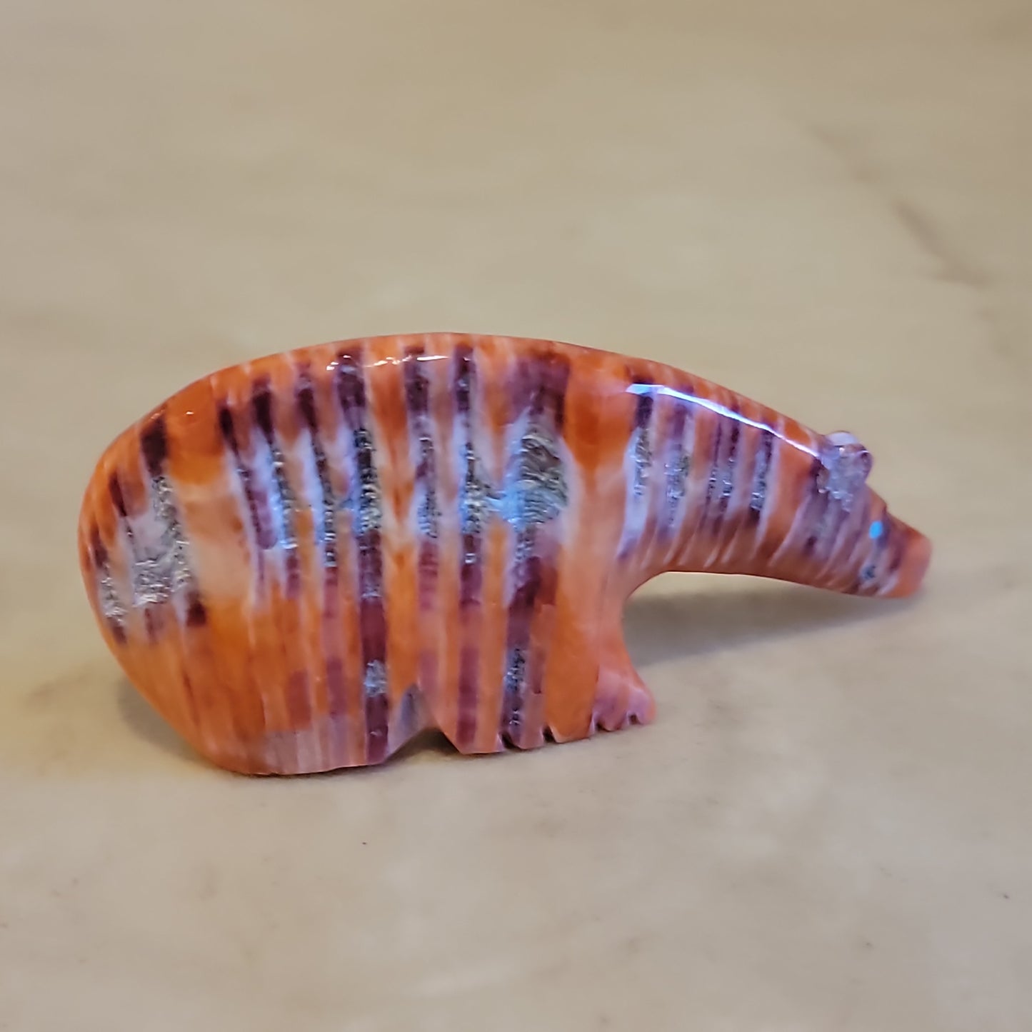 Priscilla Lasiloo Long Necked Beautiful Spiny Oyster Shell Zuni Fetish Bear