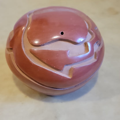 Shalene Chavarria Traditional Santa Clara Redware Seedbowl Pueblo Pottery