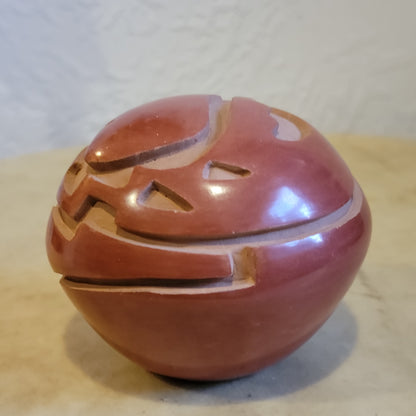 Shalene Chavarria Traditional Santa Clara Redware Seedbowl Pueblo Pottery