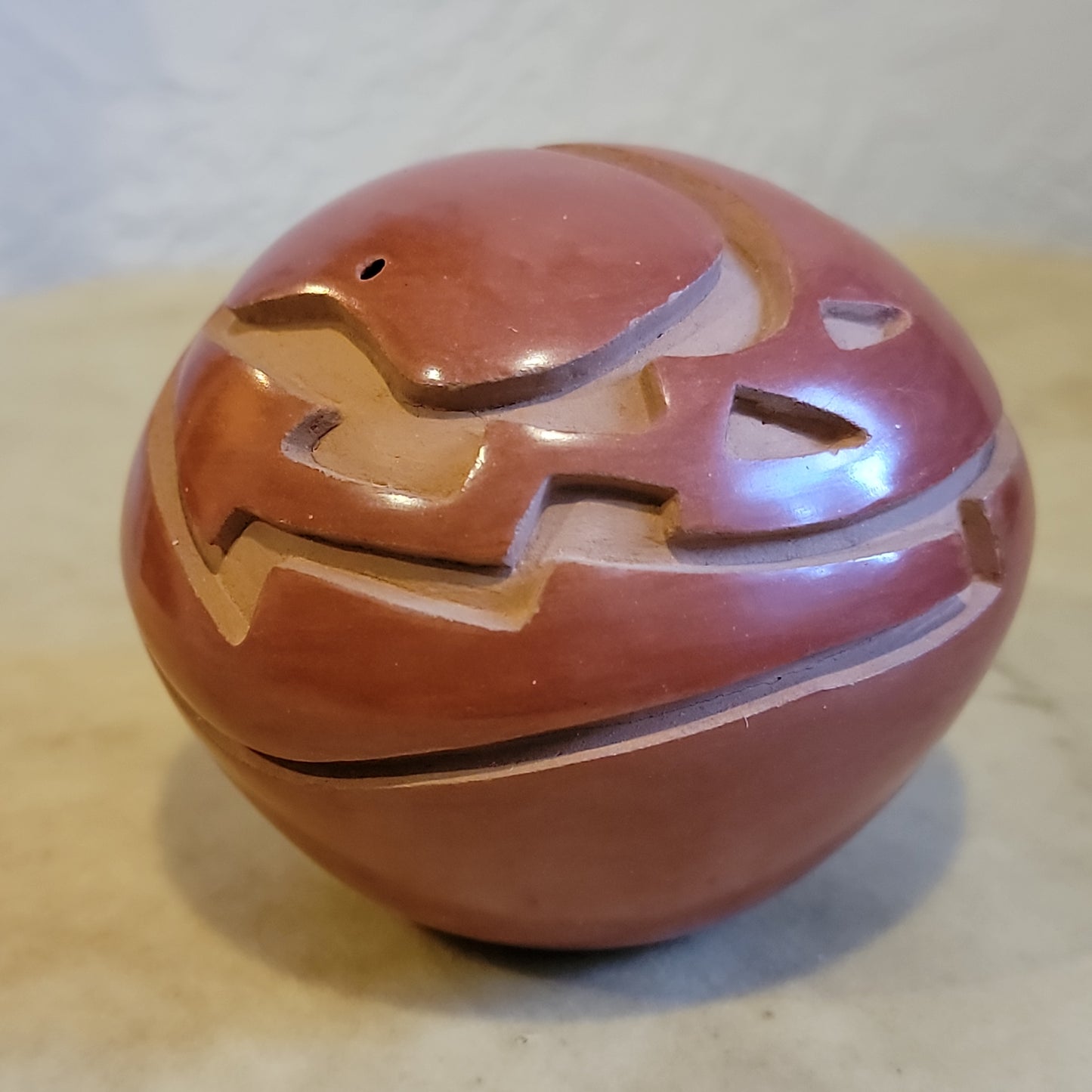 Shalene Chavarria Traditional Santa Clara Redware Seedbowl Pueblo Pottery