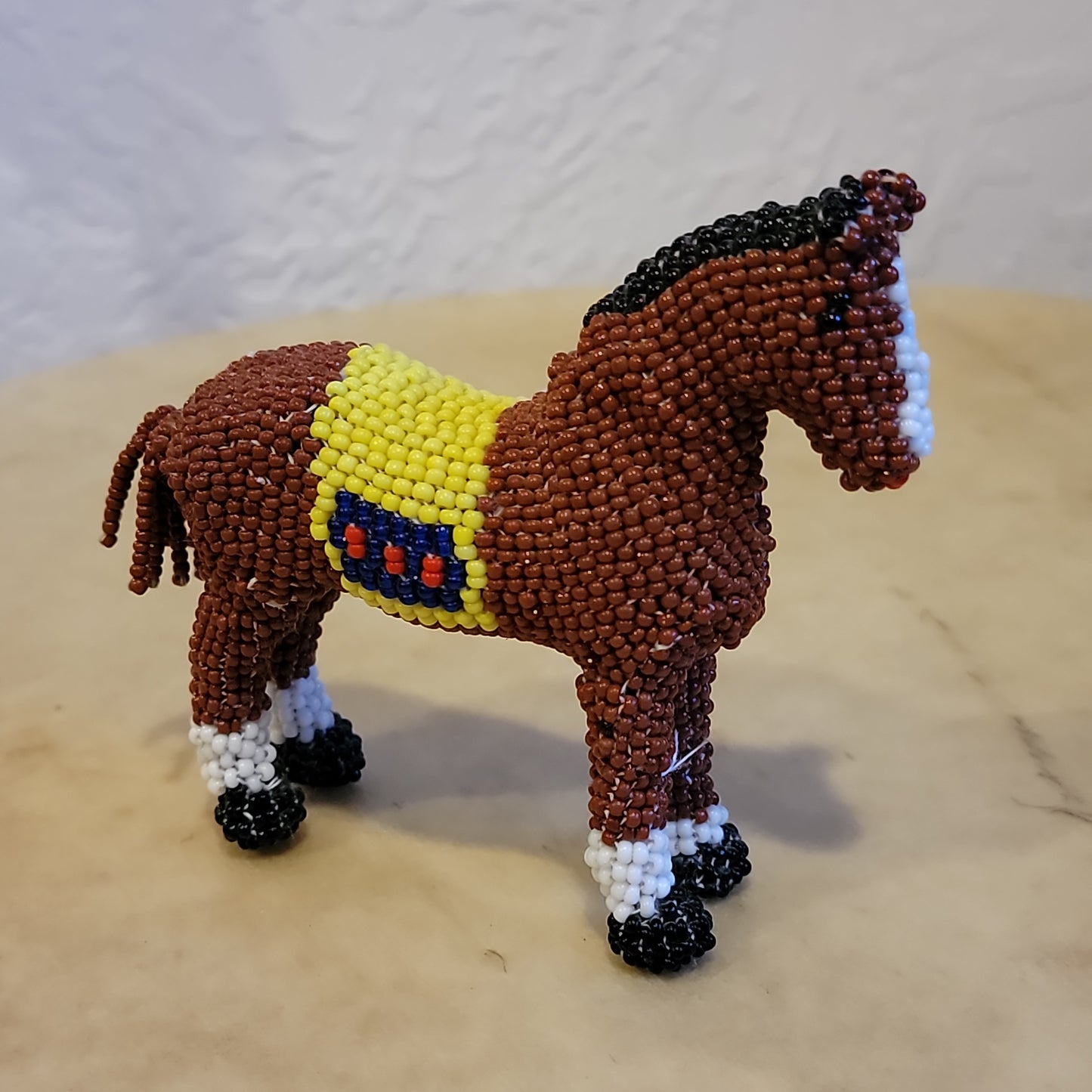 Jeanne Melikan Zuni Fully Beaded Horse w/Saddle Blanket Indian Beadwork