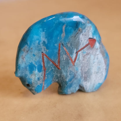 Chrysocolla Medicine Bear Zuni Fetish