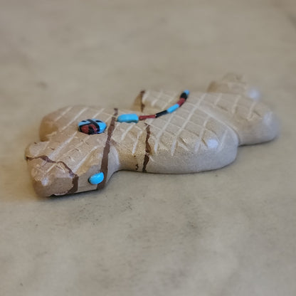 Picture Stone Jasper Snake w/ Heartline and Sun Zuni Fetish