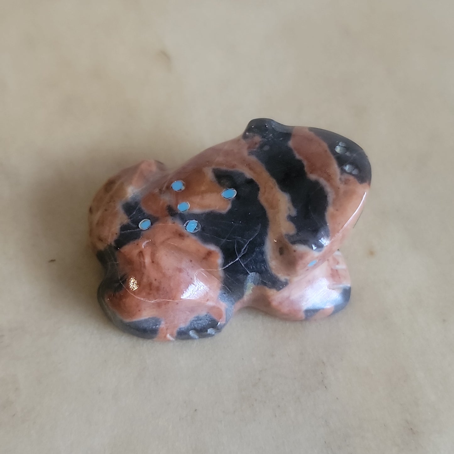 Egyptian Marble Zuni Fetish Frog